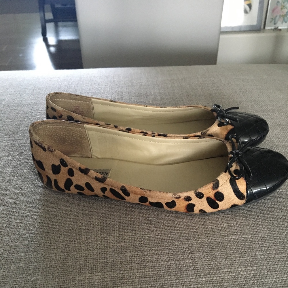 Leopard Print and Leather Steve Madden Flats